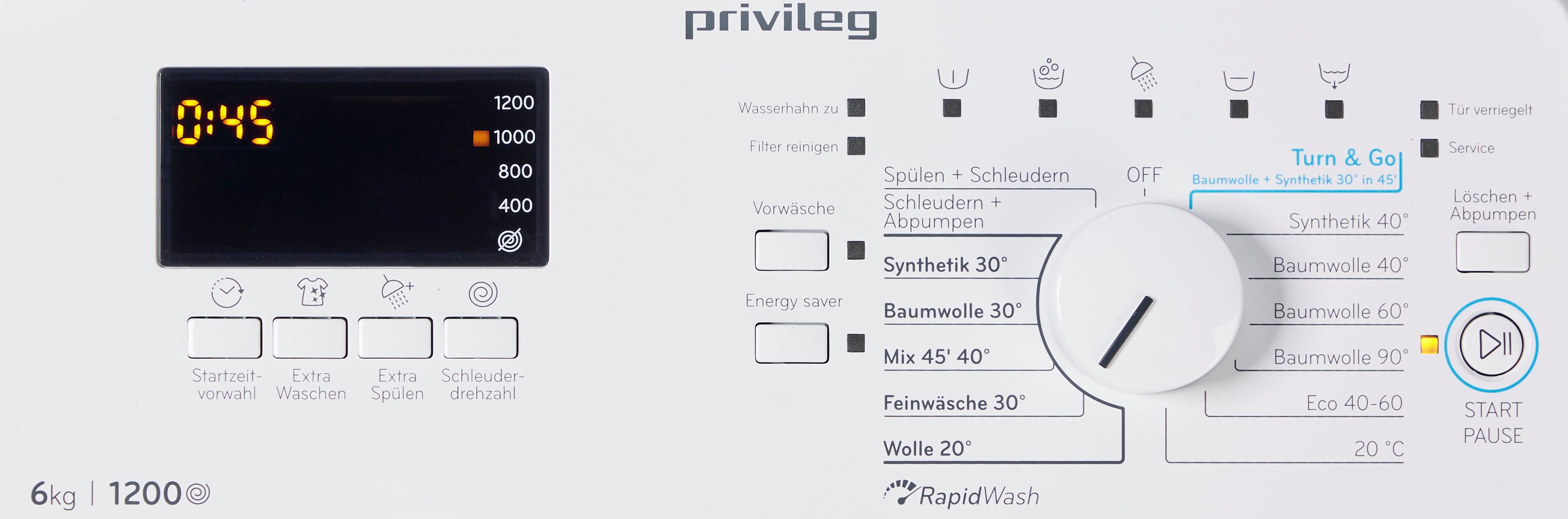 Privileg Waschmaschine Toplader PWT C623 N, 6 kg, 1200 U/min, 50 Monate Herstellergarantie