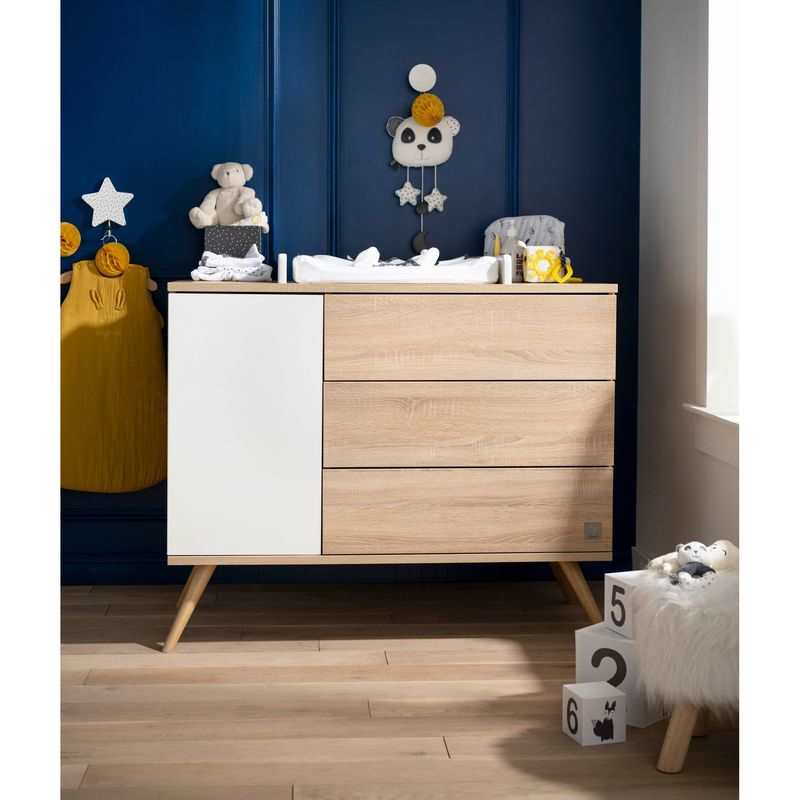 Commode 1 porte et 3 tiroirs Seventies