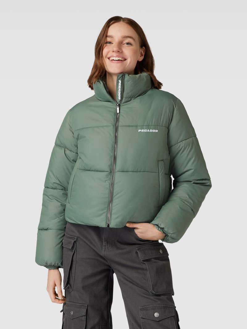 Steppjacke mit Stehkragen Modell 'GEORGIA' in dunkelgrün
