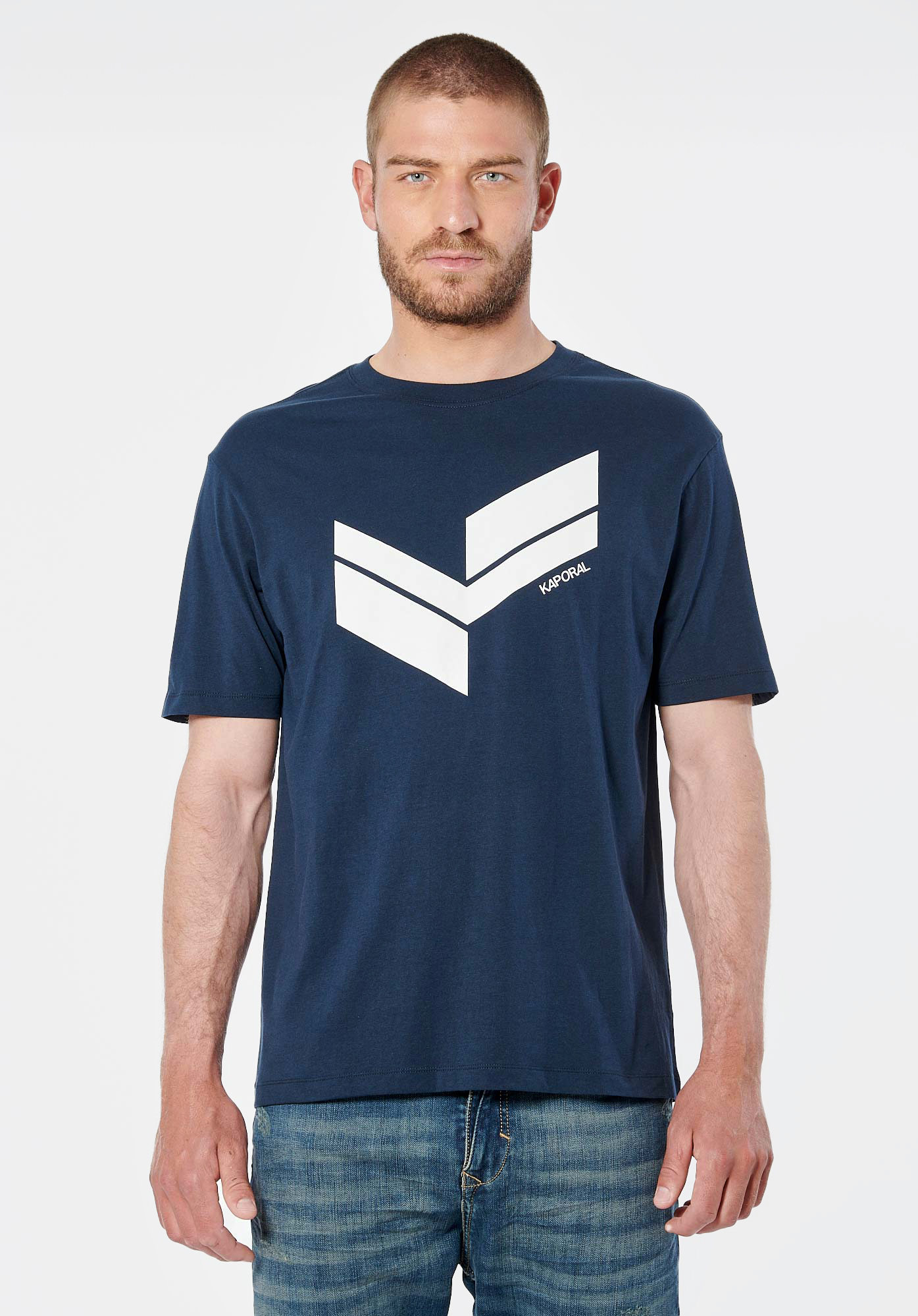 BRYZO  T-shirt bleu marine homme 100% coton