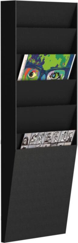 Paperflow DIN A4 Prospektständer Wandmontiert Schwarz DIN A4 V1X6.01