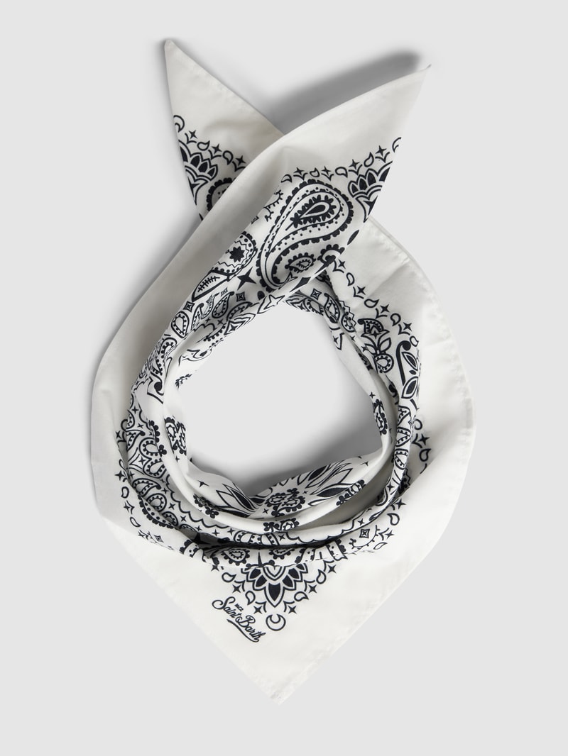 Schal mit Label-Print Modell 'FOULARD' in weiß