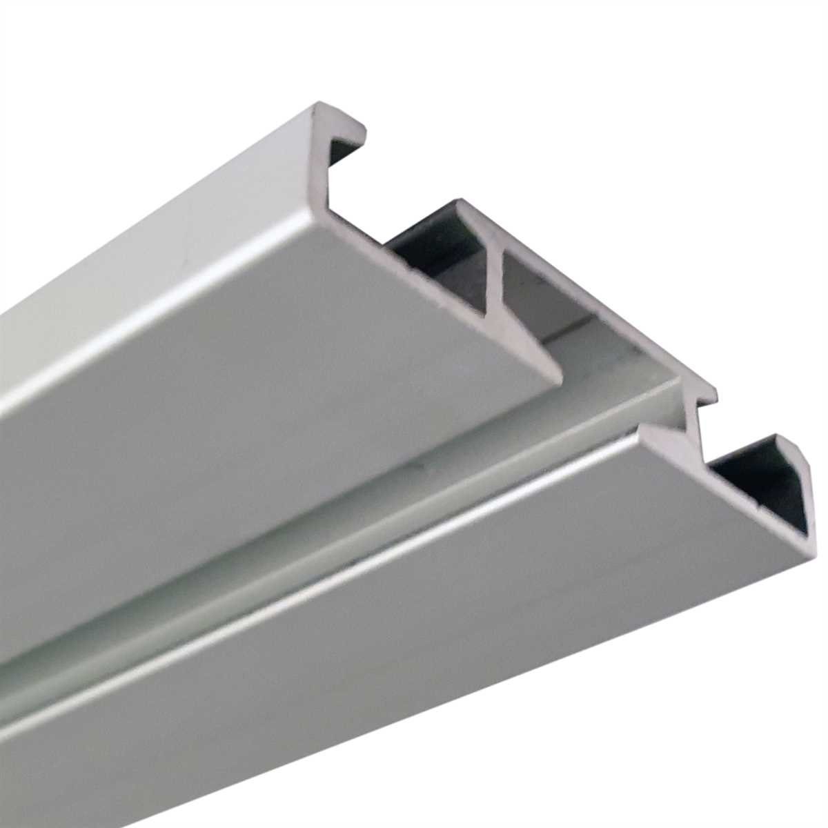 Gardinenschiene, Bestlivings, 1-läufig, Fixmaß, Aluminium, Flache Aluminium Schiene (7mm), alle Längen bis 480cm möglich, Länge: 90cm, Decken oder Wandmontage