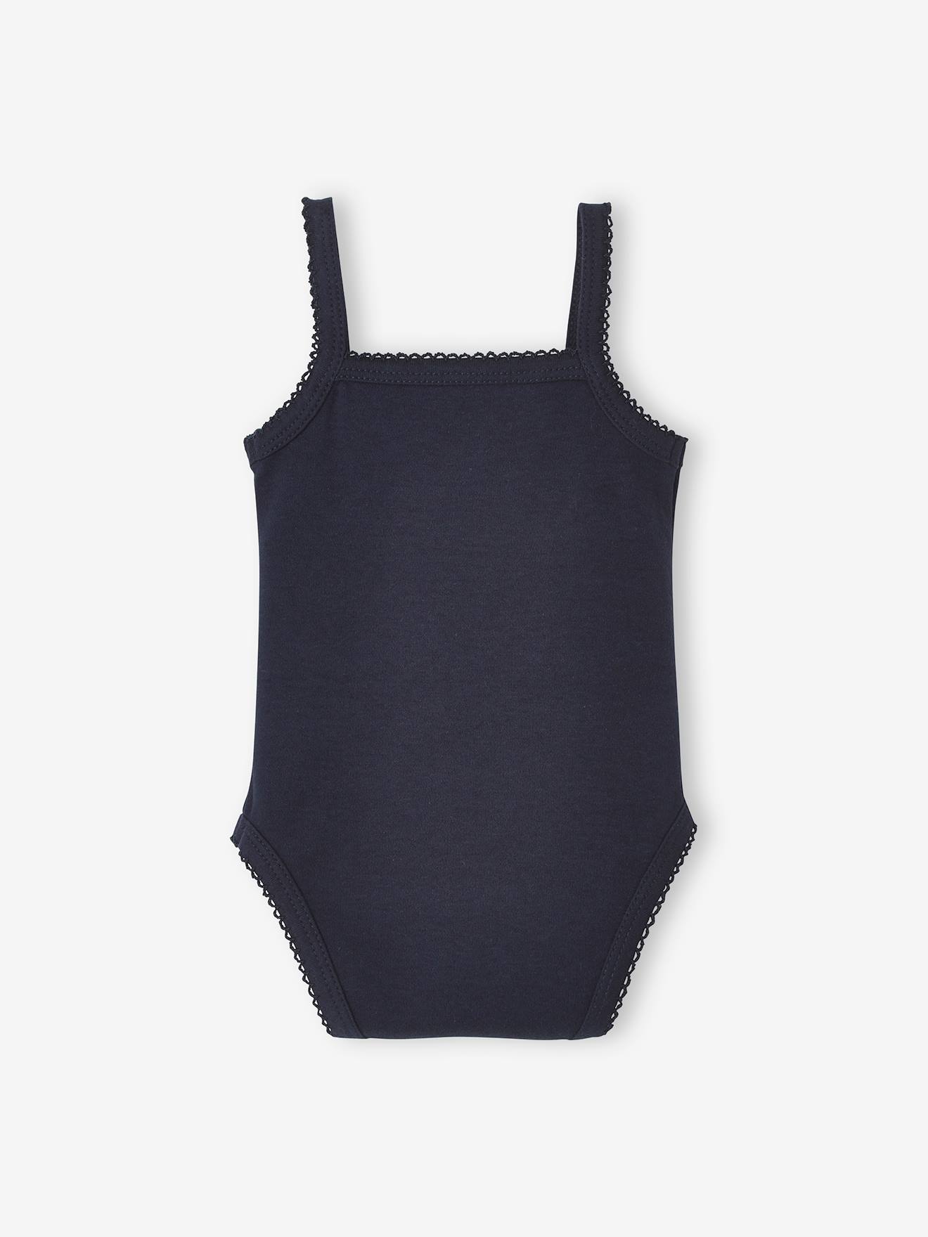 Lot de 3 bodies bébé fines bretelles coeurs lot encre