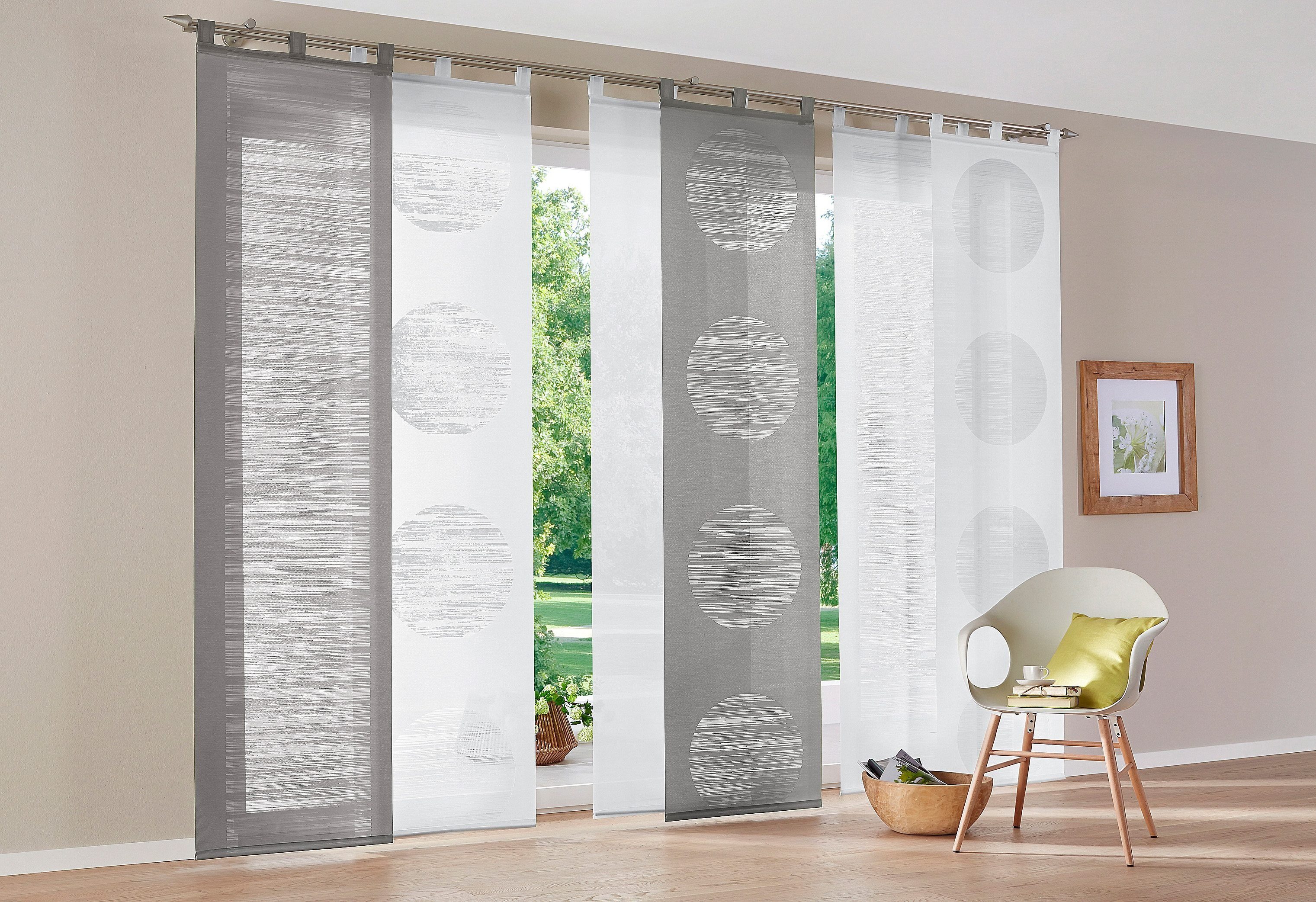 Schiebegardine Galena Uni, Neutex for you!, Schlaufen (1 St), halbtransparent, inkl. Beschwerungsstange