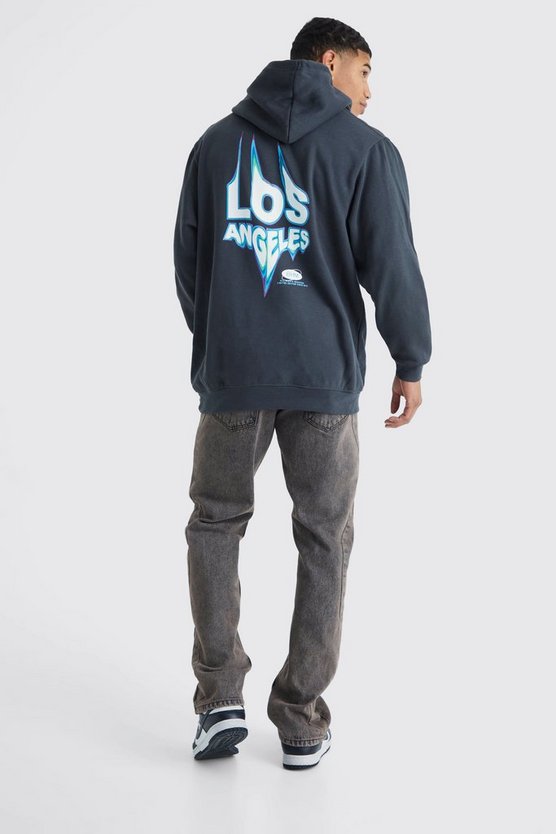 Oversize Hoodie mit Los Angeles-Print