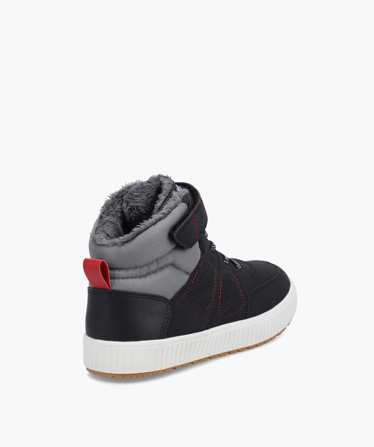 Boots fourrées Garçon bicolores style baskets mid-cut marine noir | GEMO