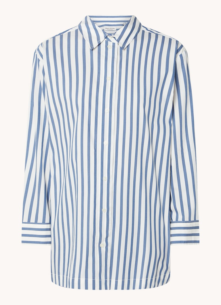 Marc O'Polo  Longline blouse met streepprint