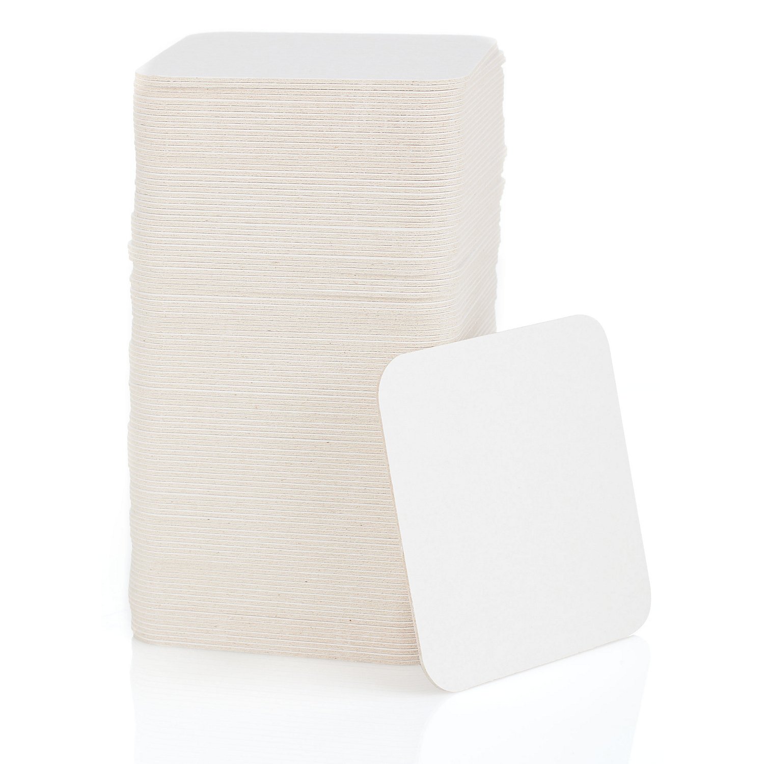 Bierdeckel, quadratisch, natur, 9,3 x 9,3 cm, 100 Stück