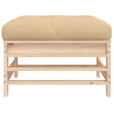vidaXL Loungesofa Gartenhocker mit Kissen Massivholz Kiefer, 1 Teile
