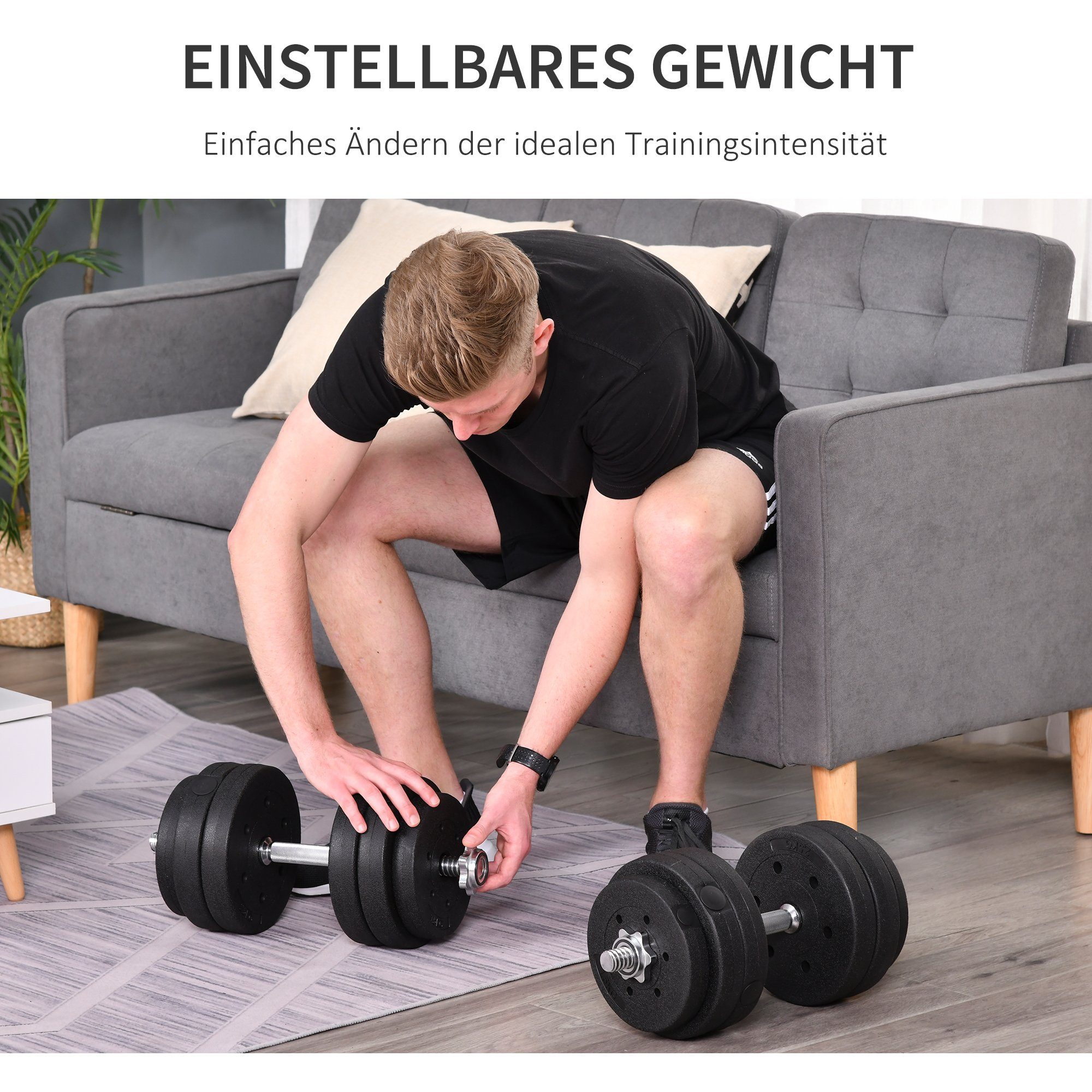 HOMCOM Hantelbank Kurzhantel Set 30 kg