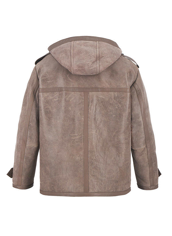BOSS Black, Lammfelljacke mit Kapuze Maddux, taupe
