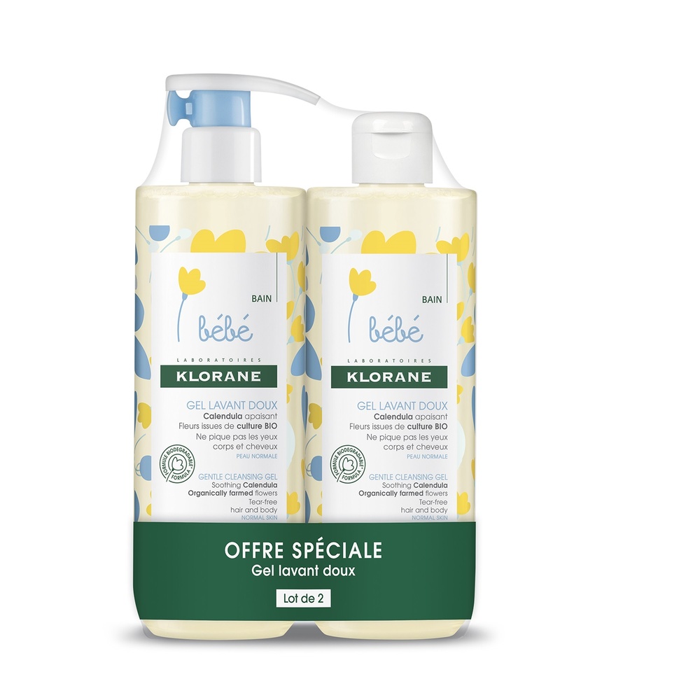 Klorane Bébé Gel lavant doux 2 x 500 ml Gel lavant