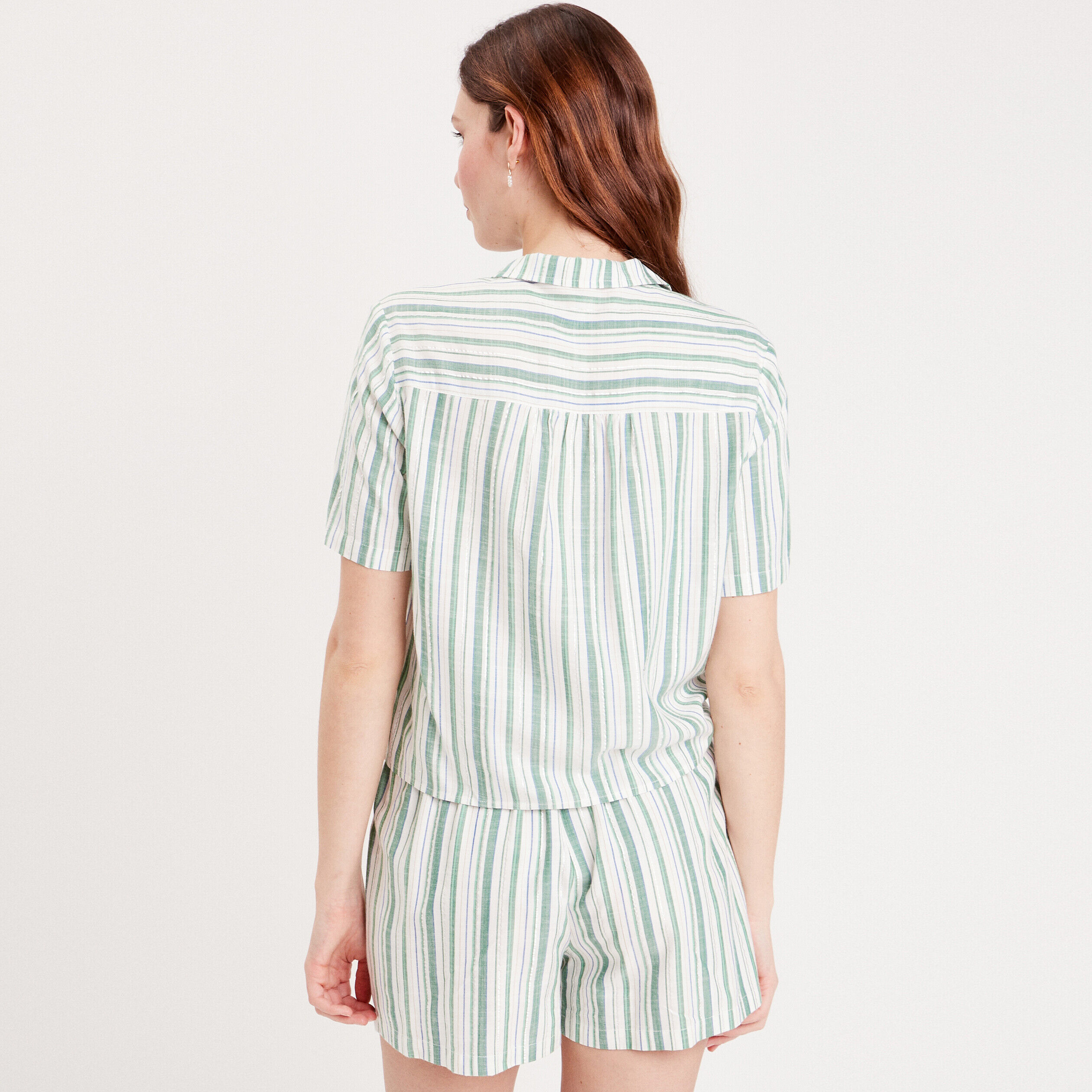 Chemise manches courtes vert femme | Cache Cache