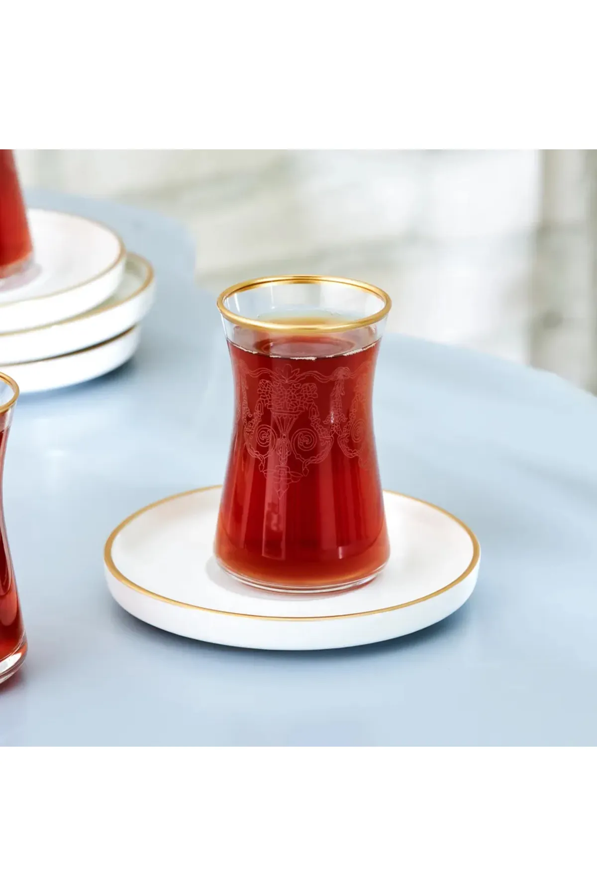 Karaca  Athen 6 Personen Gemustertes Tee-Set, 12-teilig, Gold