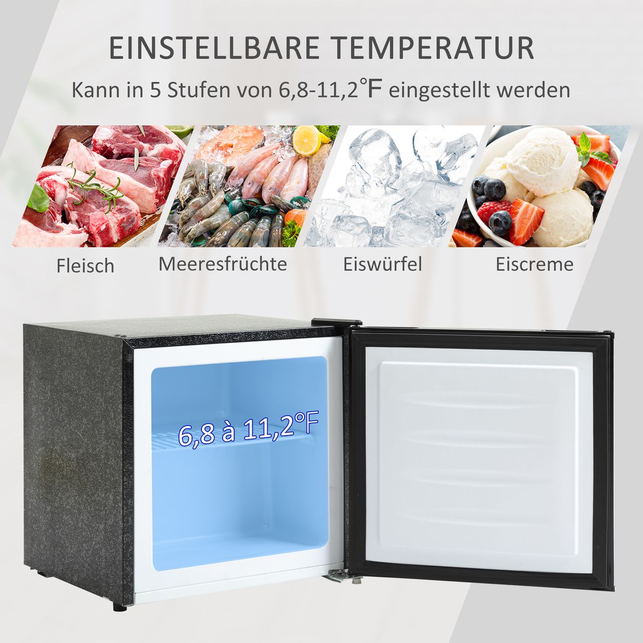 HOMCOM Mini-Gefrierschrank 35 L Gefrierbox 5-stufige Temperaturregelung