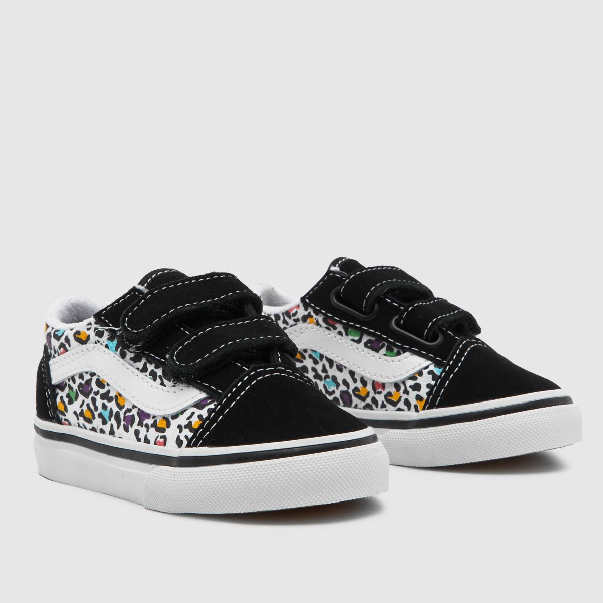 Vans Old Skool V Lány Tornacipő Fehér Többszínű - Vans Old Skool V Leopárdmintás Lány Tornacipő