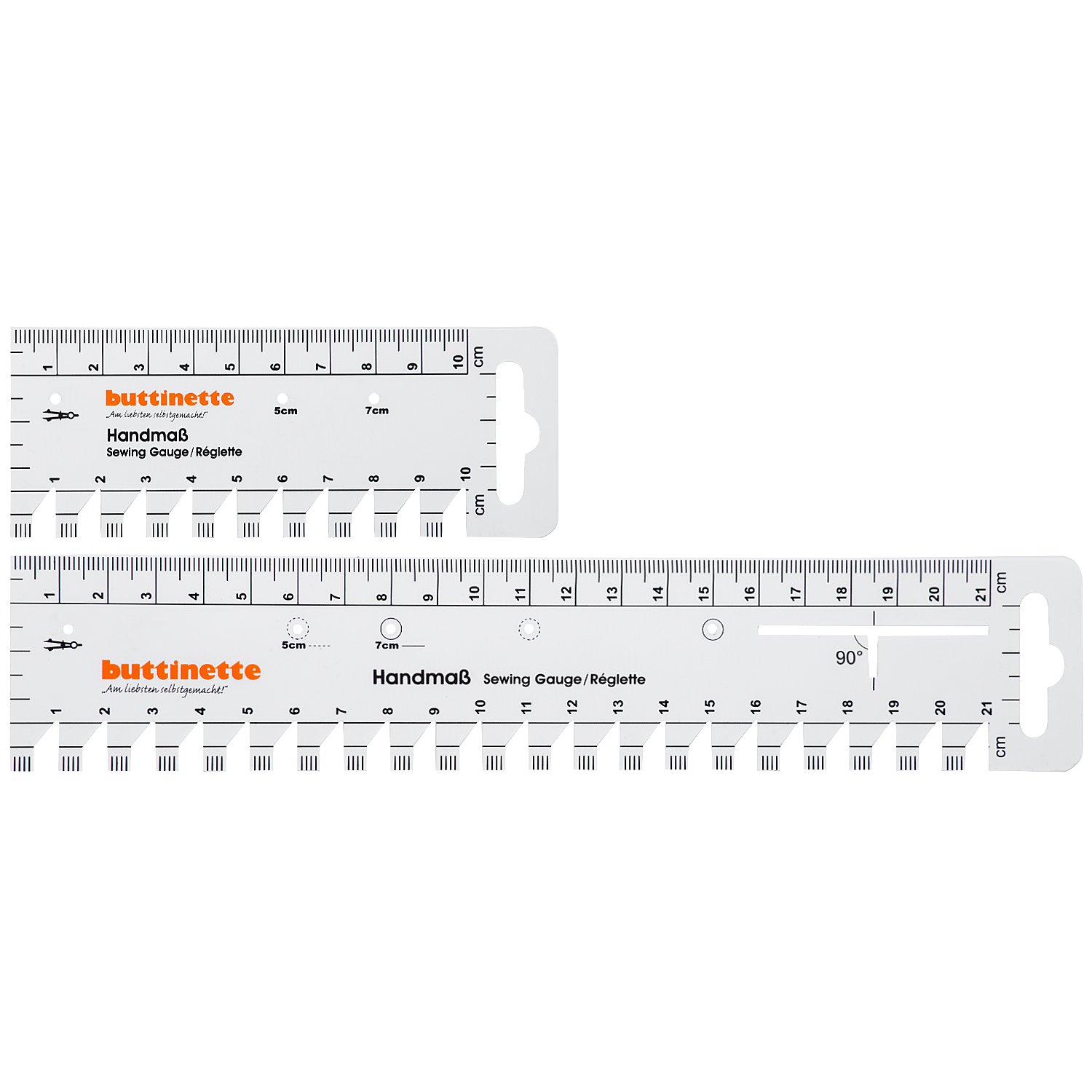 buttinette Handmaß im 2er Set, in cm-Einheit, Länge: 12–23 cm