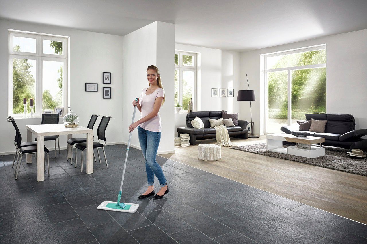 Leifheit Bodenwischer-Set Classic XL microfibre Tele, inkl. 100% Microfaser-Wischbezug