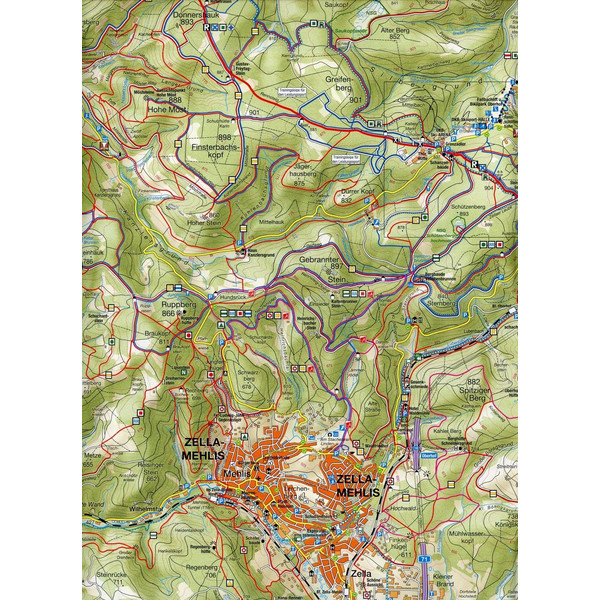 Naturpark Thüringer Wald 06. Wanderkarte Oberhof und Zella-Mehlis 1 : 30 000 - Wanderkarte