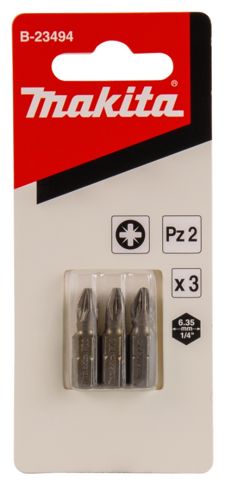 Makita Accessories B-23494 Screw bit PZ2x25mm 3 pieces