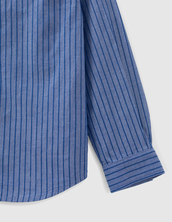 Chemise bleue avec mix rayures garçon