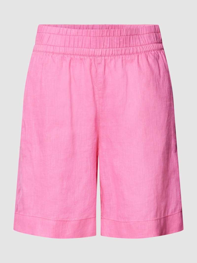 Shorts aus Leinen mit Eingrifftaschen in pink