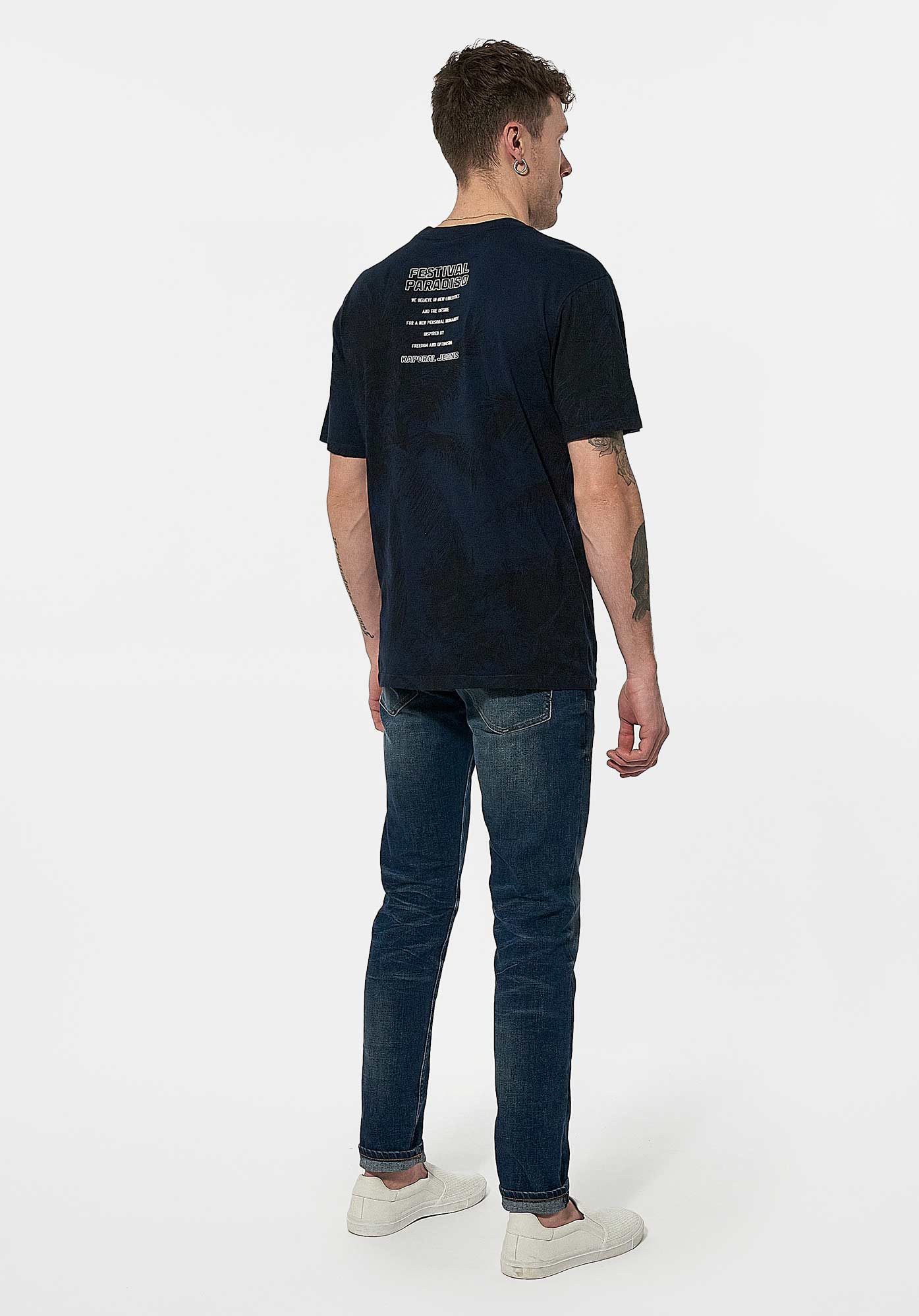 MARTI  T-shirt bleu Homme en 100% coton