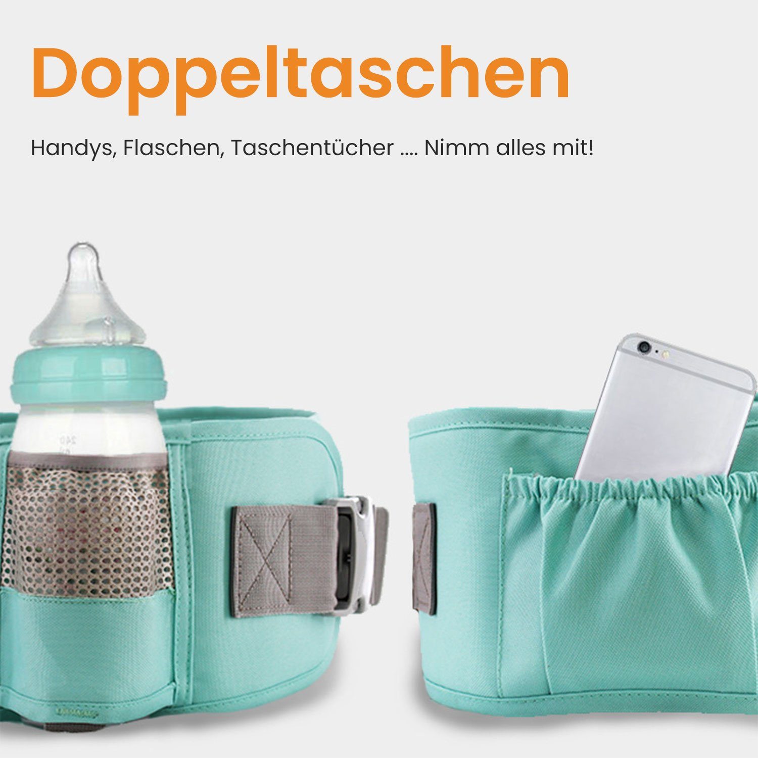 TOPMELON Bauchtrage Fronttrage, Babytrage, Baby-Taillenhocker, atmungsaktiv