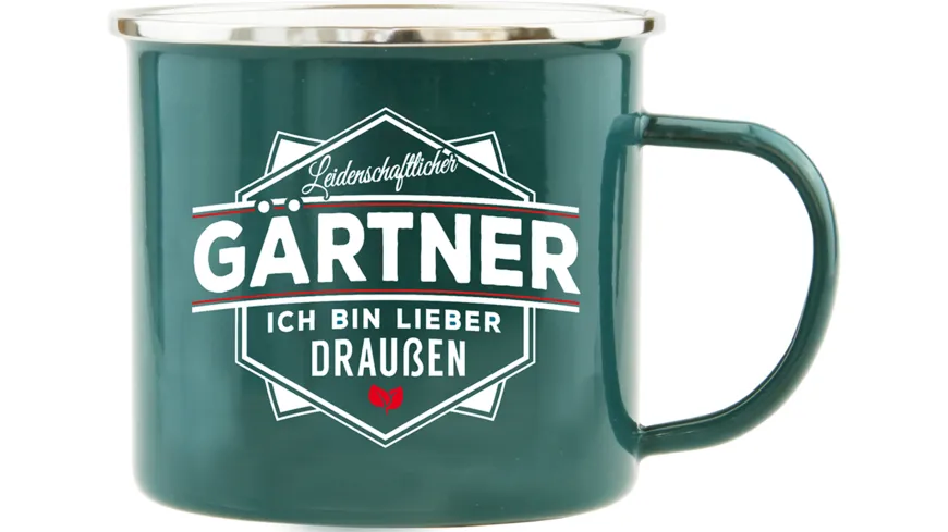 H&H Echter Kerl Emaille-Becher Gärtner