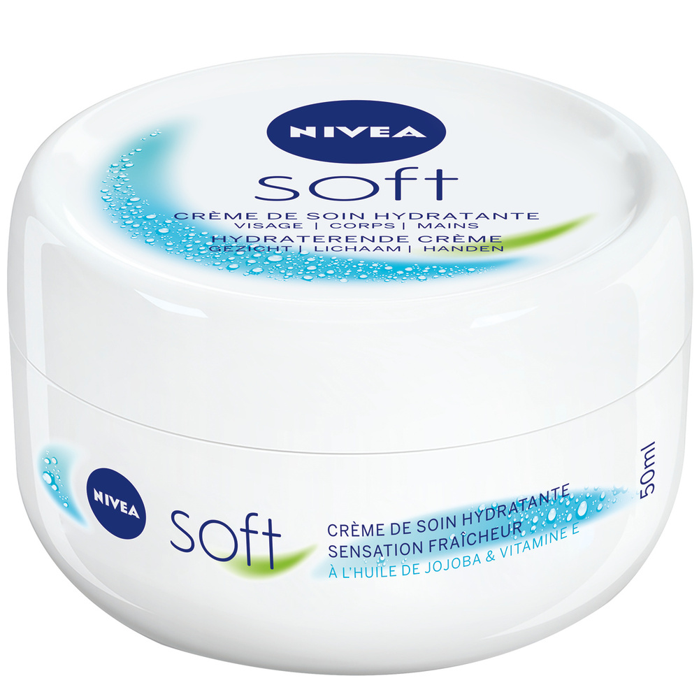 nivea SOFT - Crème visage corps et mains Multi-usage Hydratante - Format voyage
