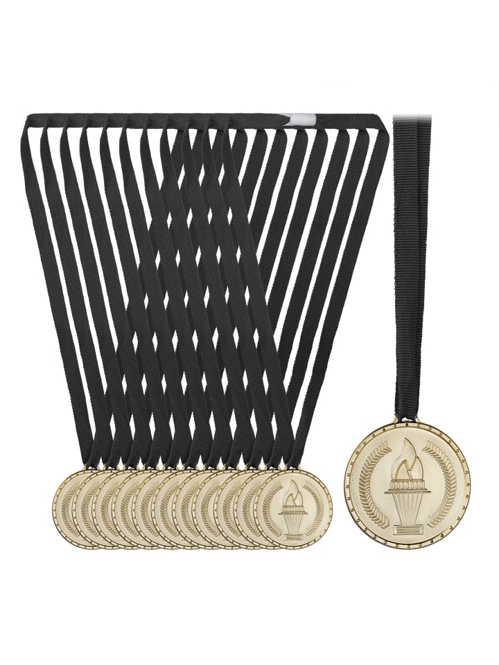 relaxdays 12 x Medaille in Gold günstig kaufen onesize