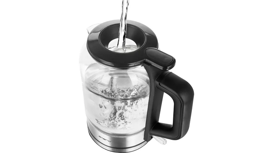 emerio Wasserkocher Glas mit Smart lid Deckel