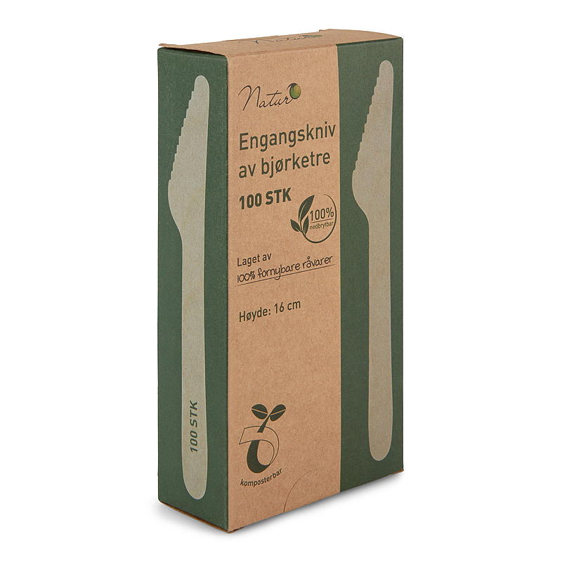 Natur Engangskniver 100-pk, av tre