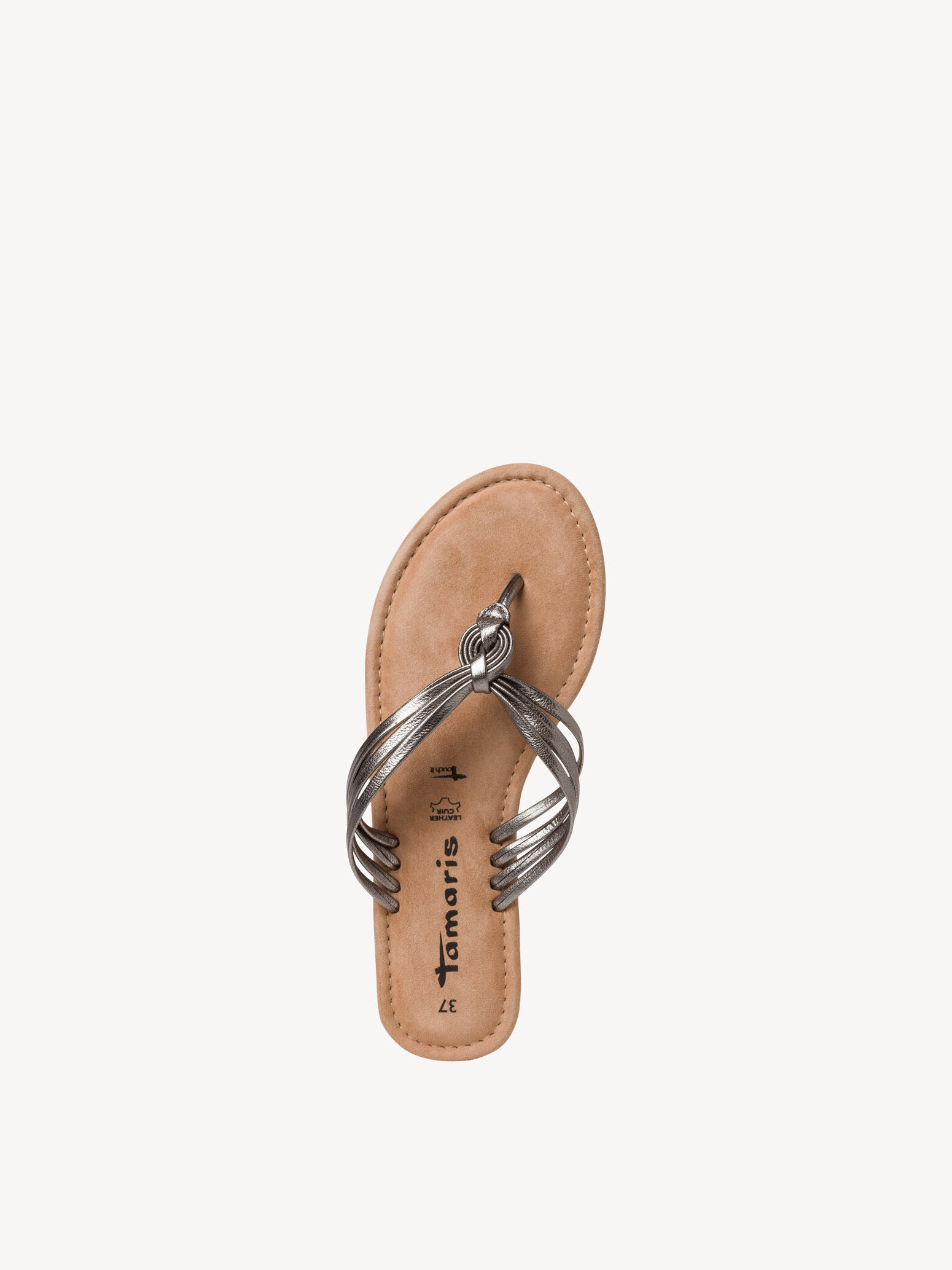 Mule en cuir - métallique
