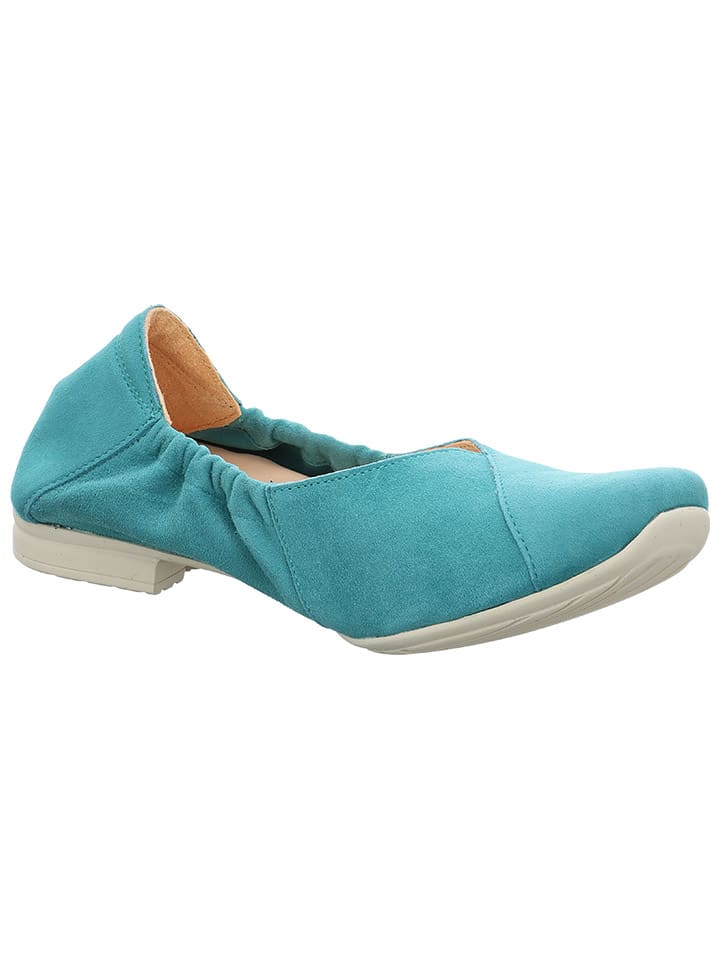 Think! Leder-Ballerinas in Türkis günstig kaufen