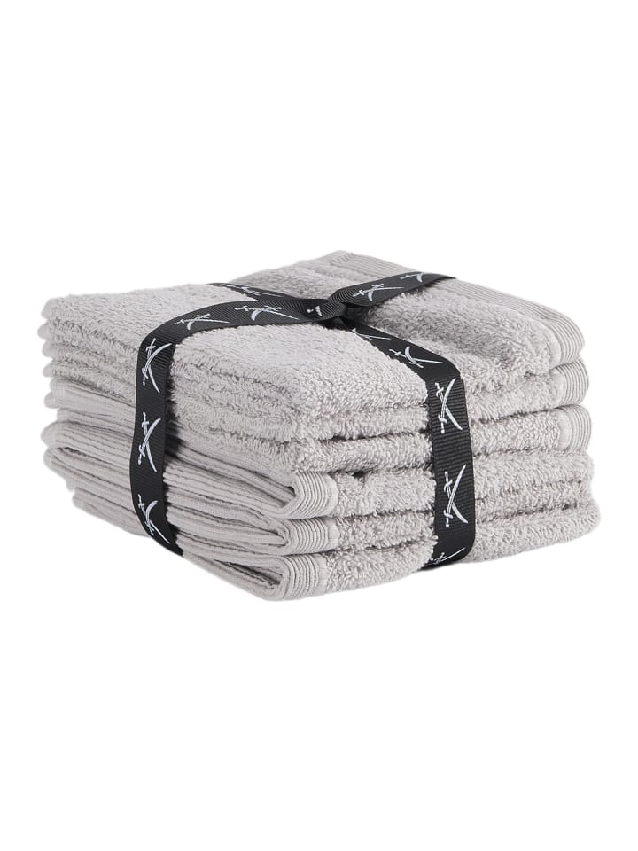 Sansibar Seiftuch 6er Set Frottier-Serie Classic, 30x30 cm in Silber günstig kaufen 30x30 cm