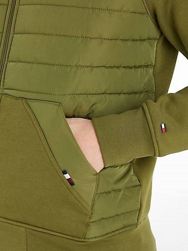 TOMMY HILFIGER Herren Sweatjacke MIX MEDIA ZIP THRU STAND COLLAR