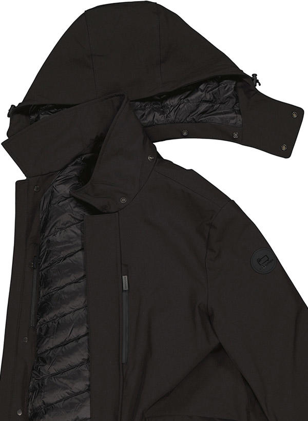 WOOLRICH, Daunenparka Barrow, Softshell wasserabweisend, schwarz