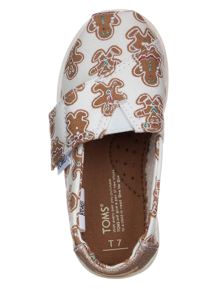 TOMS Slipper in Weiß/ Hellbraun günstig kaufen