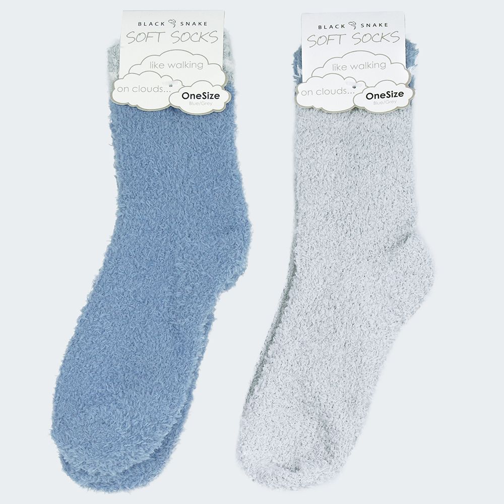 Black Snake Blau/Grau 2-Pack Damen Kuschelsocken