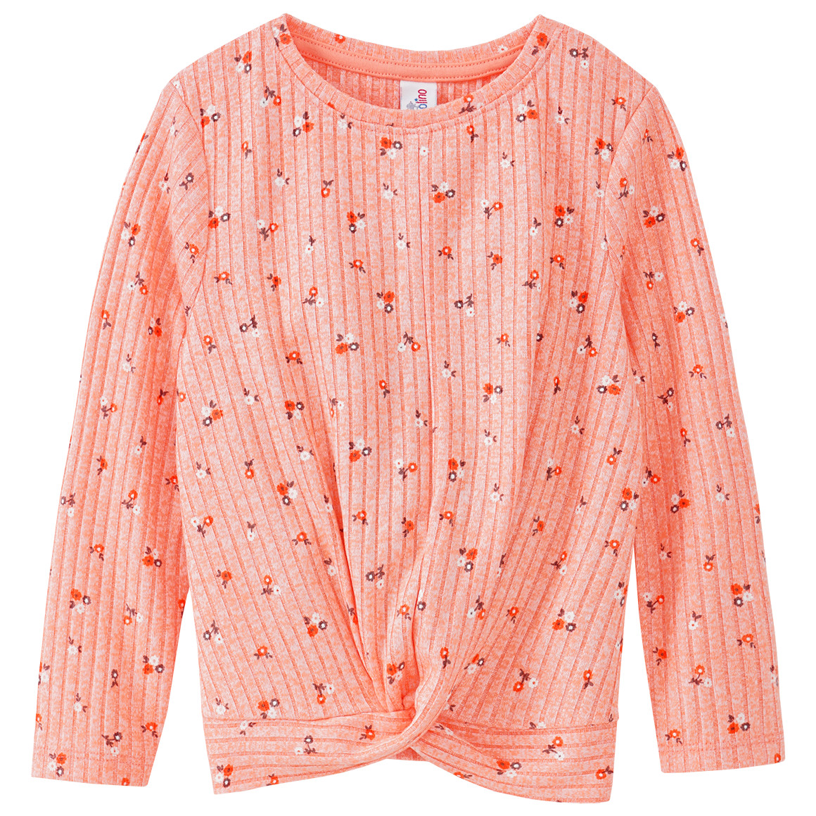 Mädchen Langarmshirt in Rippstruktur