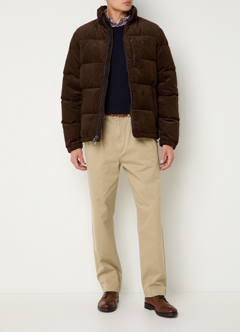 Jachetă matlasată din puf din catifea reiată Ralph Lauren