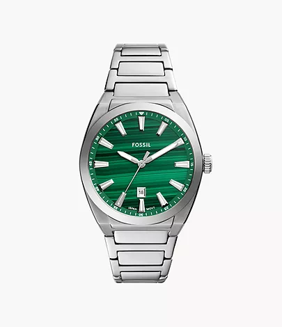 Fossil Uhr Everett 3-Zeiger-Werk Datum Edelstahl