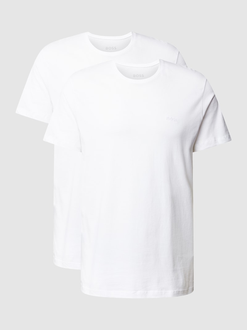 T-Shirt mit Rundhalsausschnitt im 2er-Pack Modell 'ComfortS' in weiß