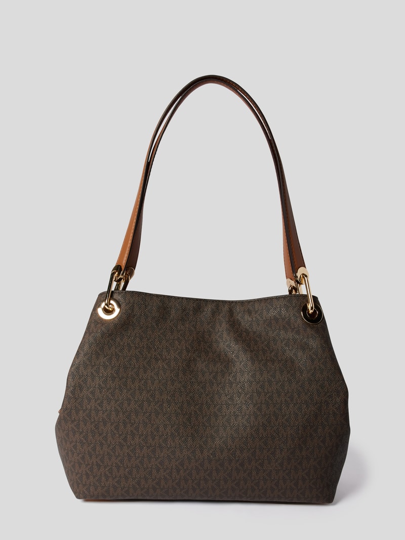 Handtasche mit Logo-Muster in schokobraun
