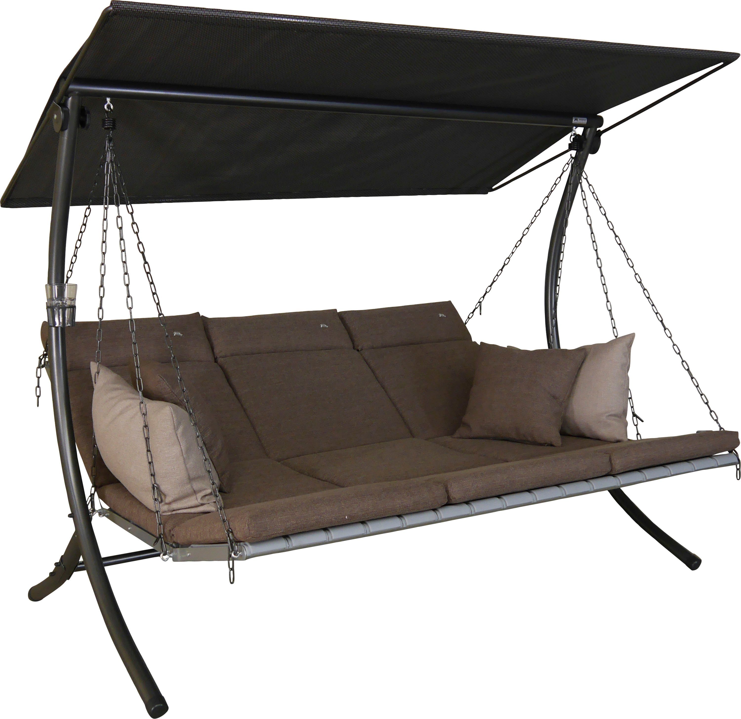 Angerer Freizeitmöbel Hollywoodschaukel Luxus Smart olive, 3-Sitzer, Bettfunktion, BxTxH: 210x145x160 cm