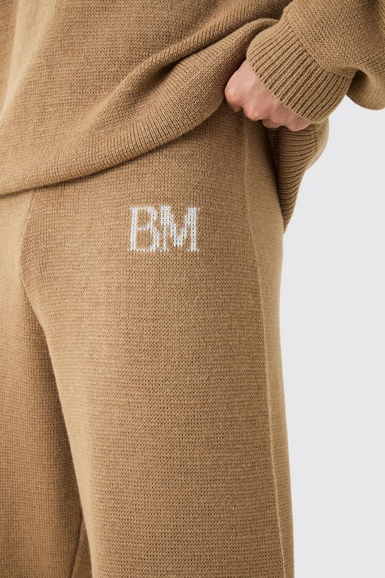 Lockere Strick-Hose mit Logo