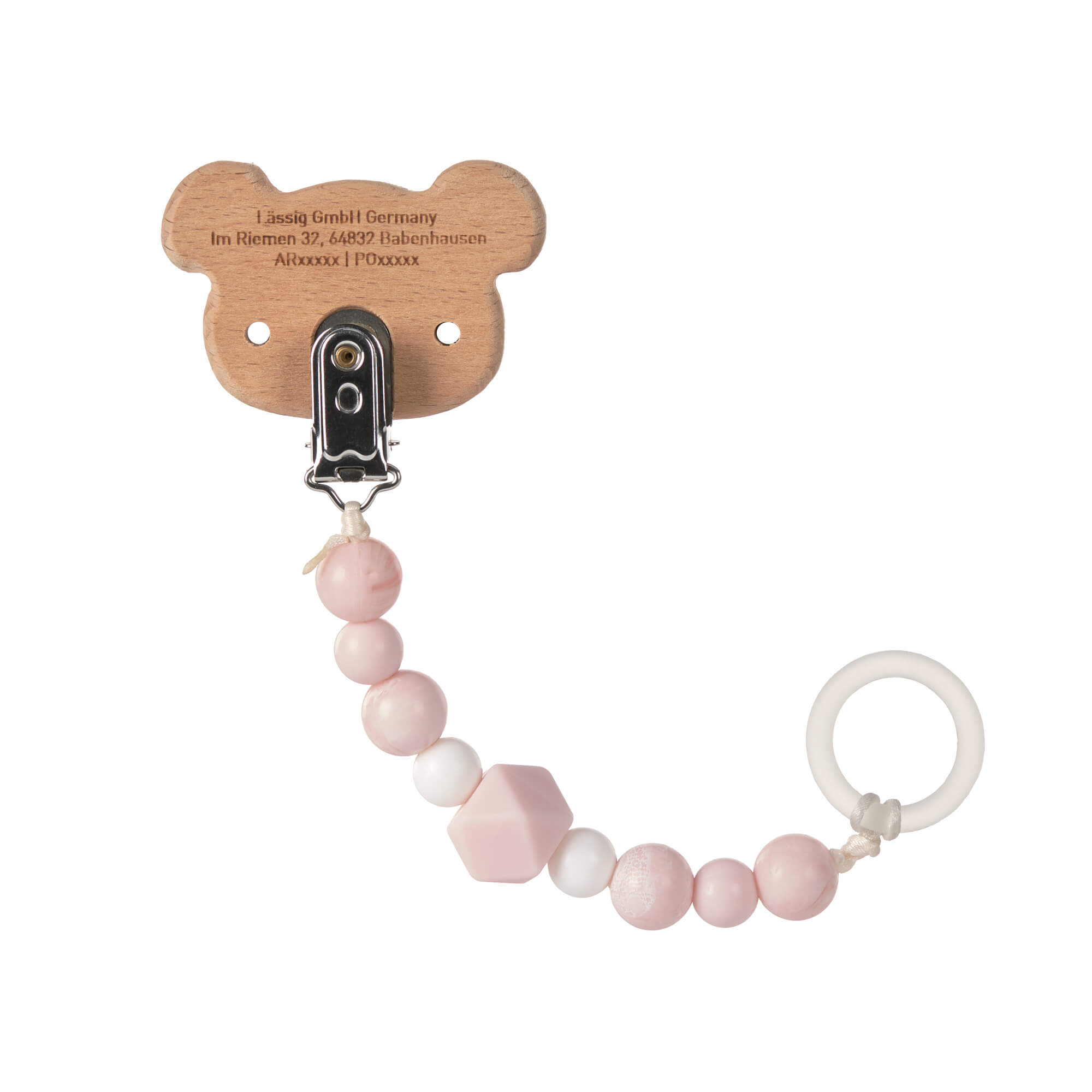 Schnullerkette - Little Chums, Maus Rosa