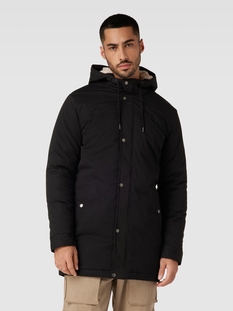 Parka mit Kapuze Modell 'ALEXANDER' in schwarz